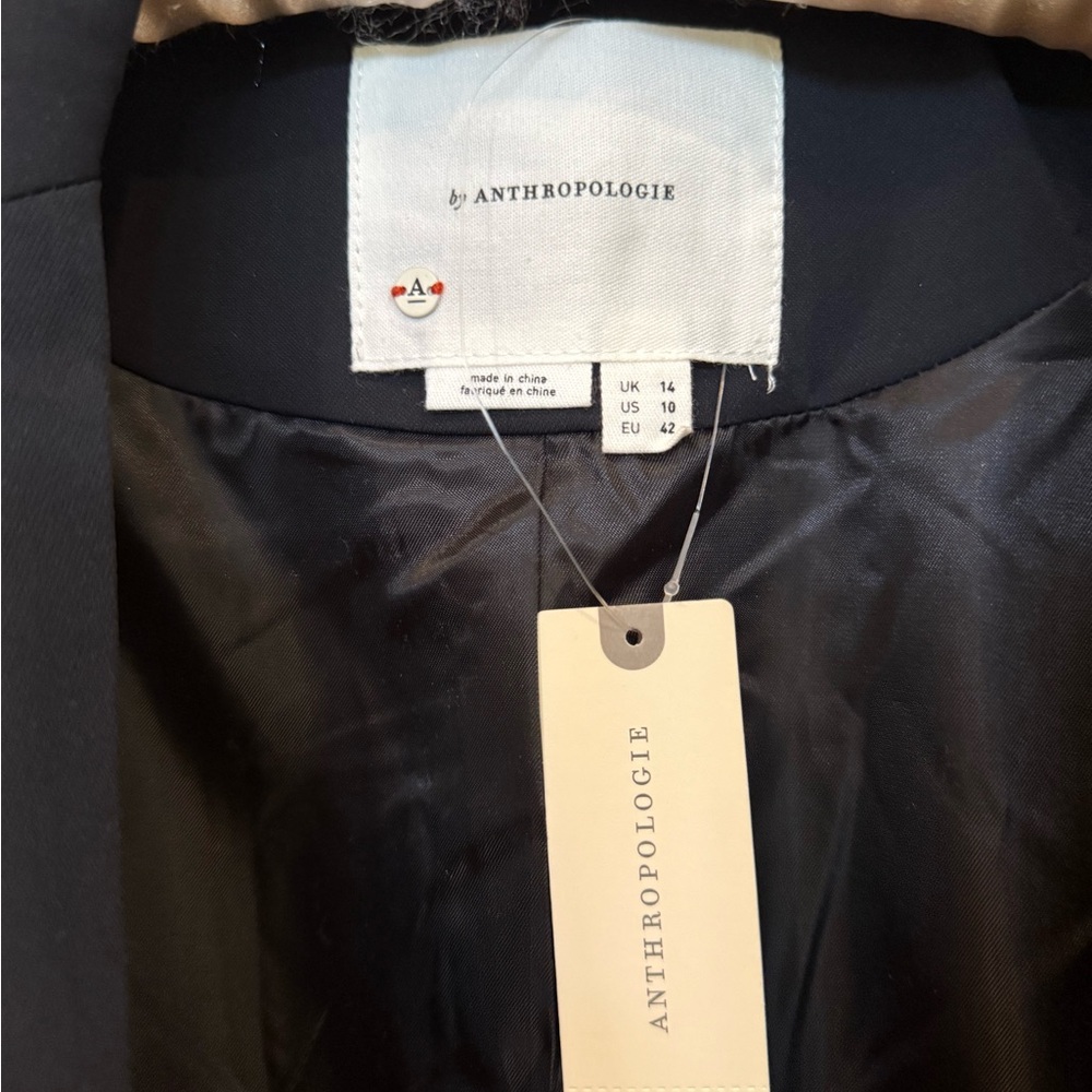 Anthropologie Black Satin Lined Jacket- size 10 brand new - Picture 8 of 9